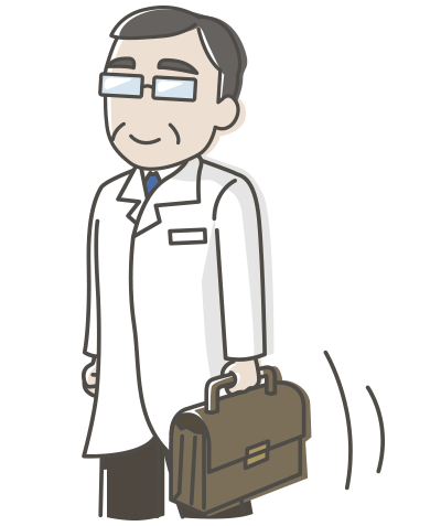 [イラスト]お医者さんの訪問受けてる